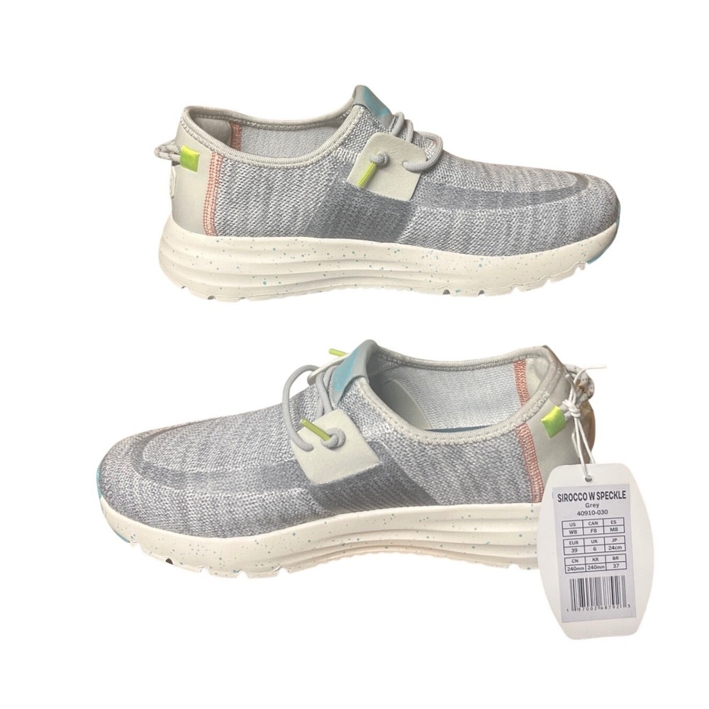 Hey Dude Sirocco W Speckle Grey Womens Sneakers 40910-030 Size 8 NEW